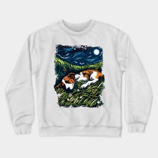 Starry Night Cat by Vincent van Gogh Crewneck Sweatshirt